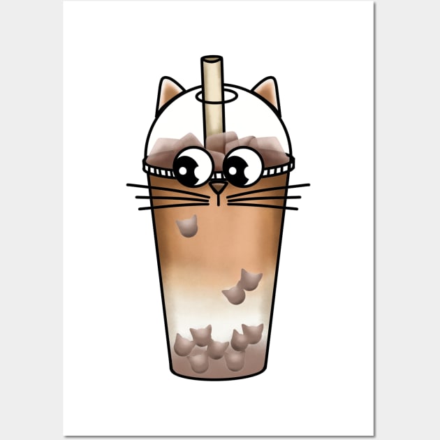 Boba Meow Tea Wall Art by Nuffypuffy